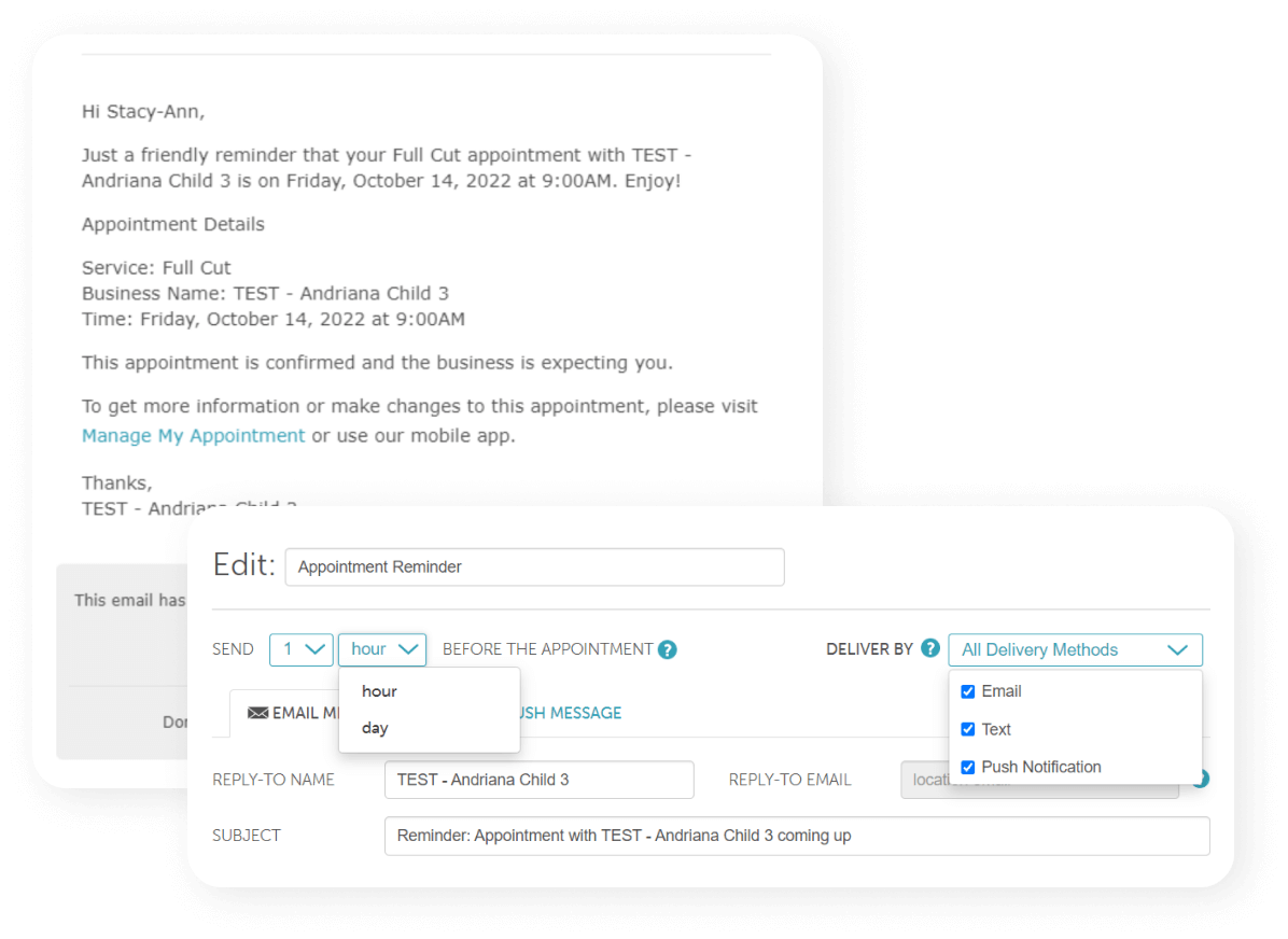 Prevent no-shows with automated reminders
