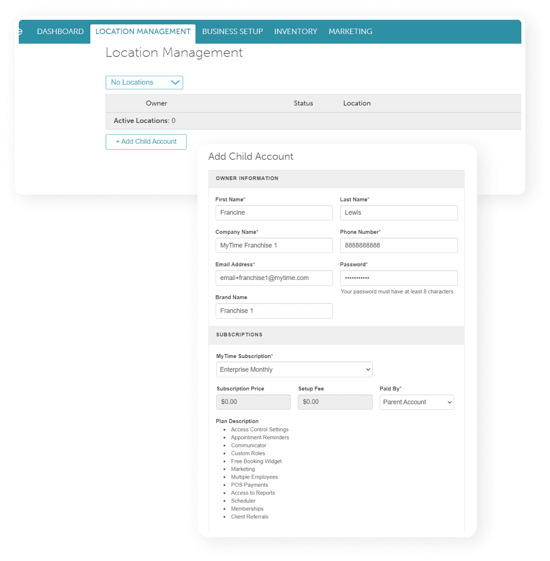Parent Account Management