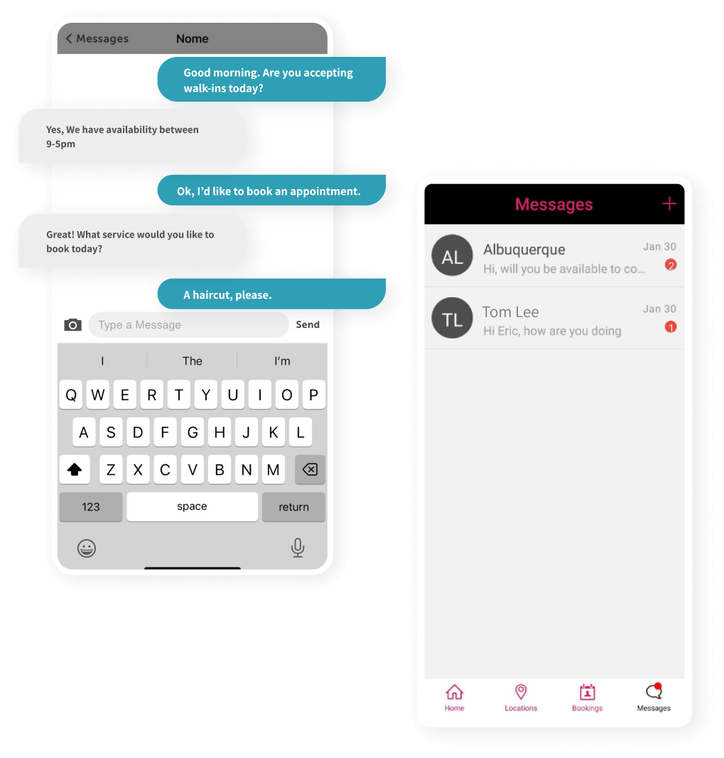 message your clients through the guest app