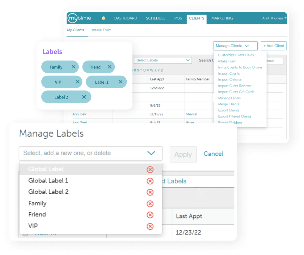 assign global client labels