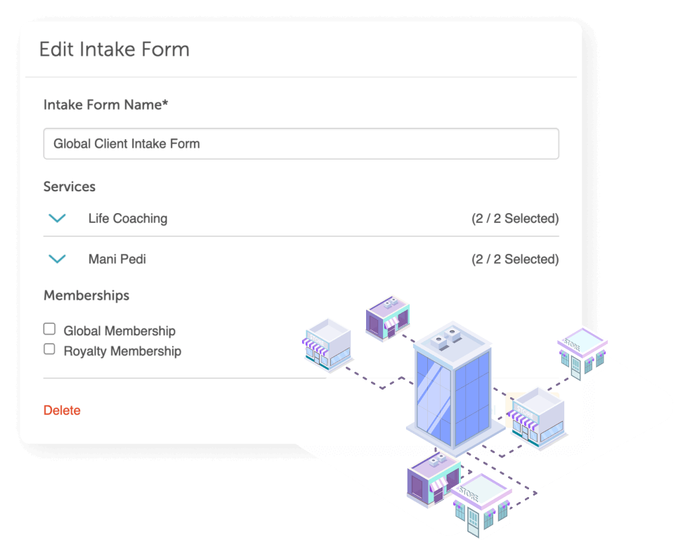 myTime UI showing Global Client Intake Form