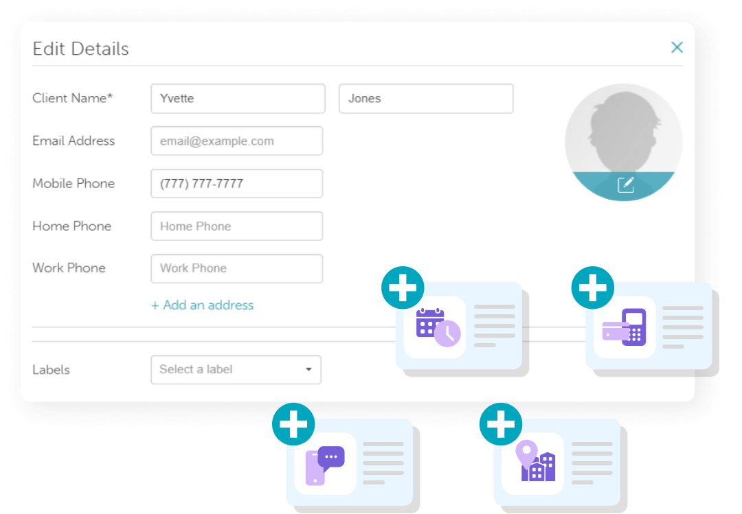 myTime UI showing client profile edit options