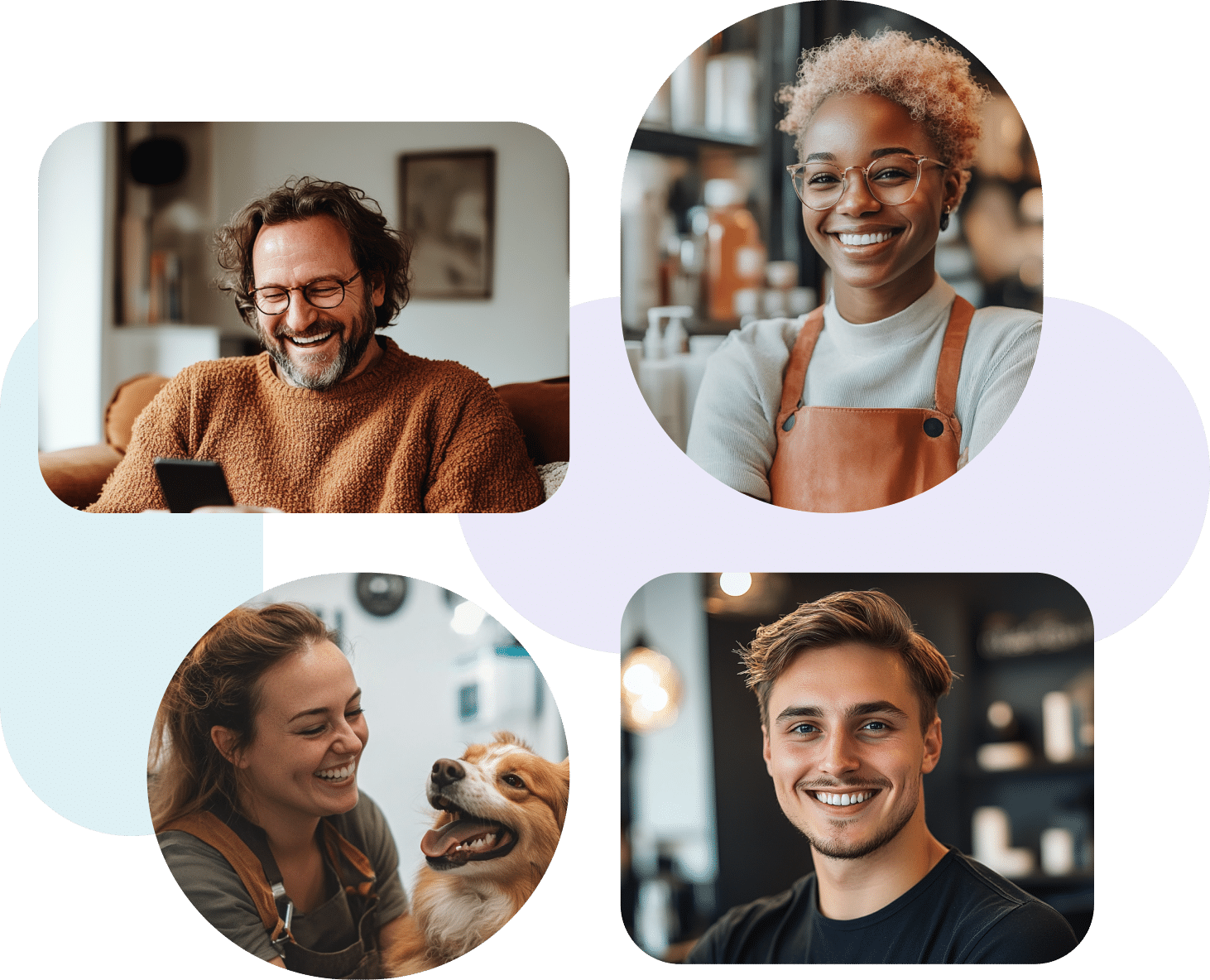 marketing-hub-005 collage of four smiling adults