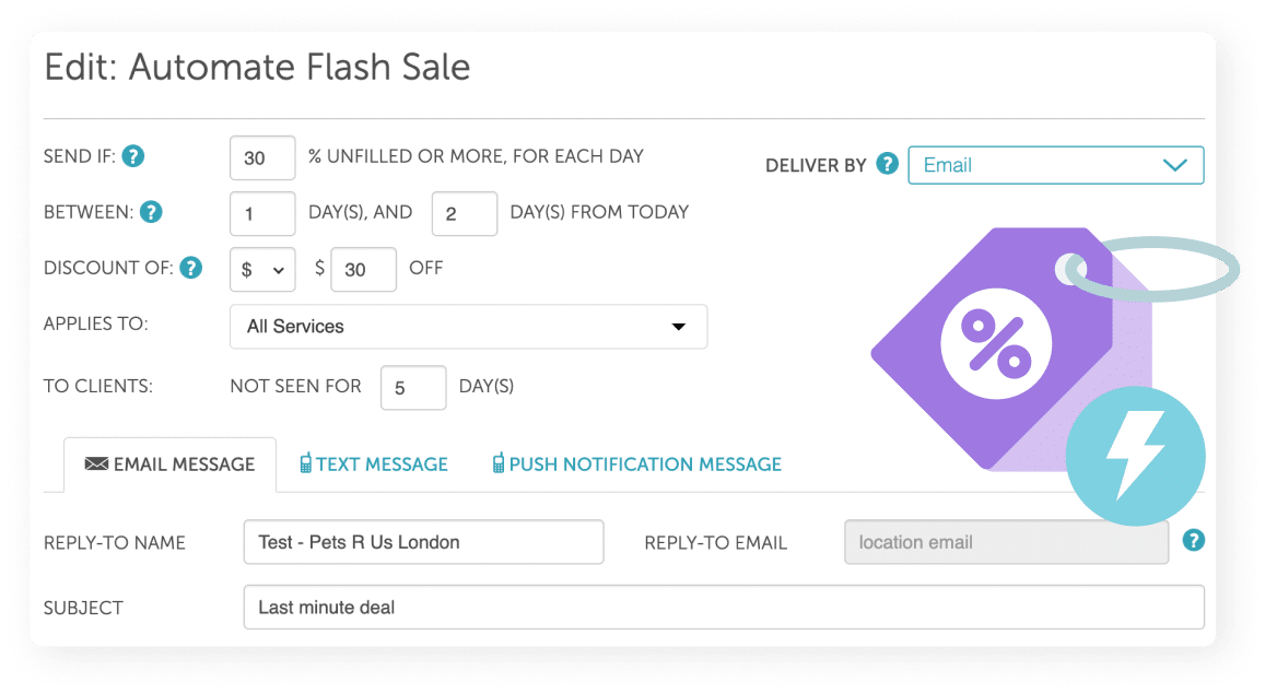 MyTime UI showing Flash Sale