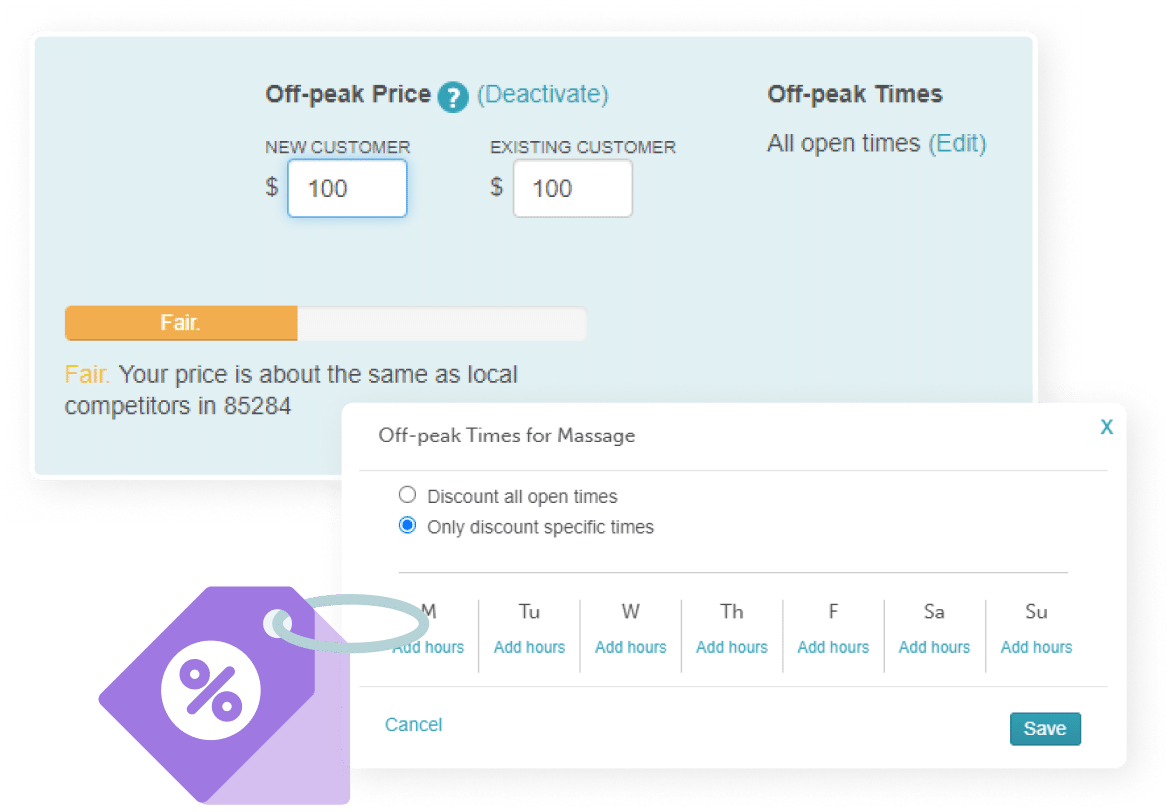 MyTime's off-peak pricing feature