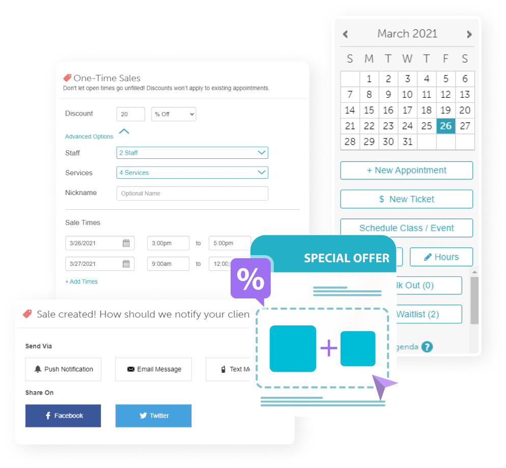 MyTime's one-time sale feature