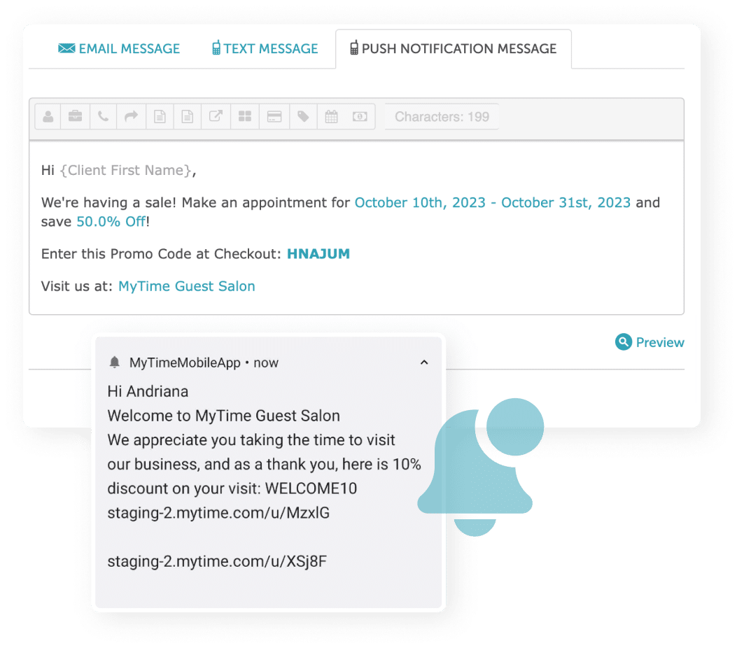 use email and SMS notifications to engage customers