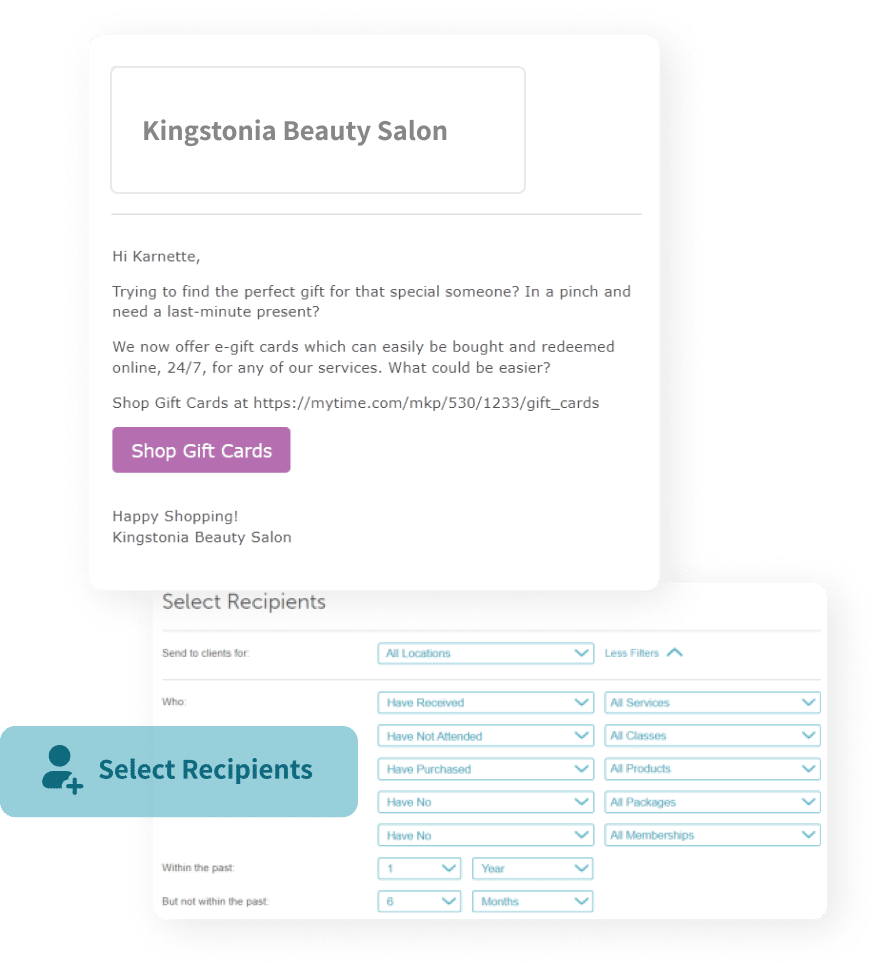 MyTime's email marketing