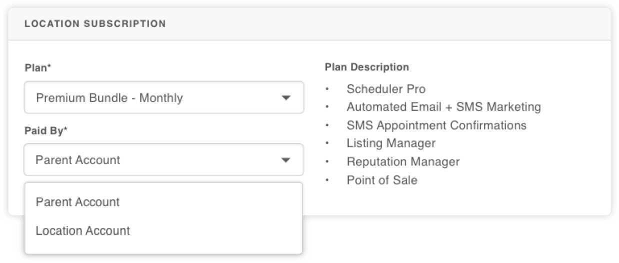 MyTime UI showing Location Subscription settings