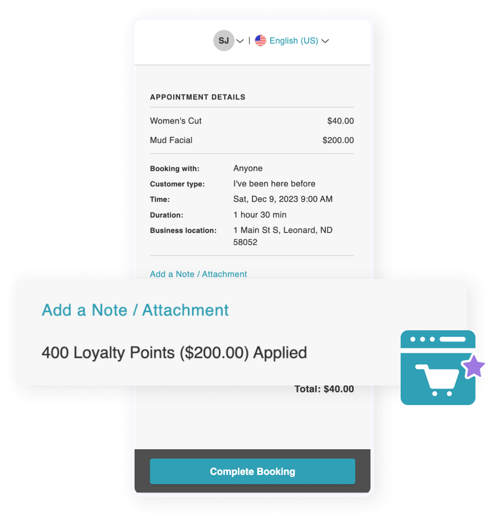 myTime user interface booking