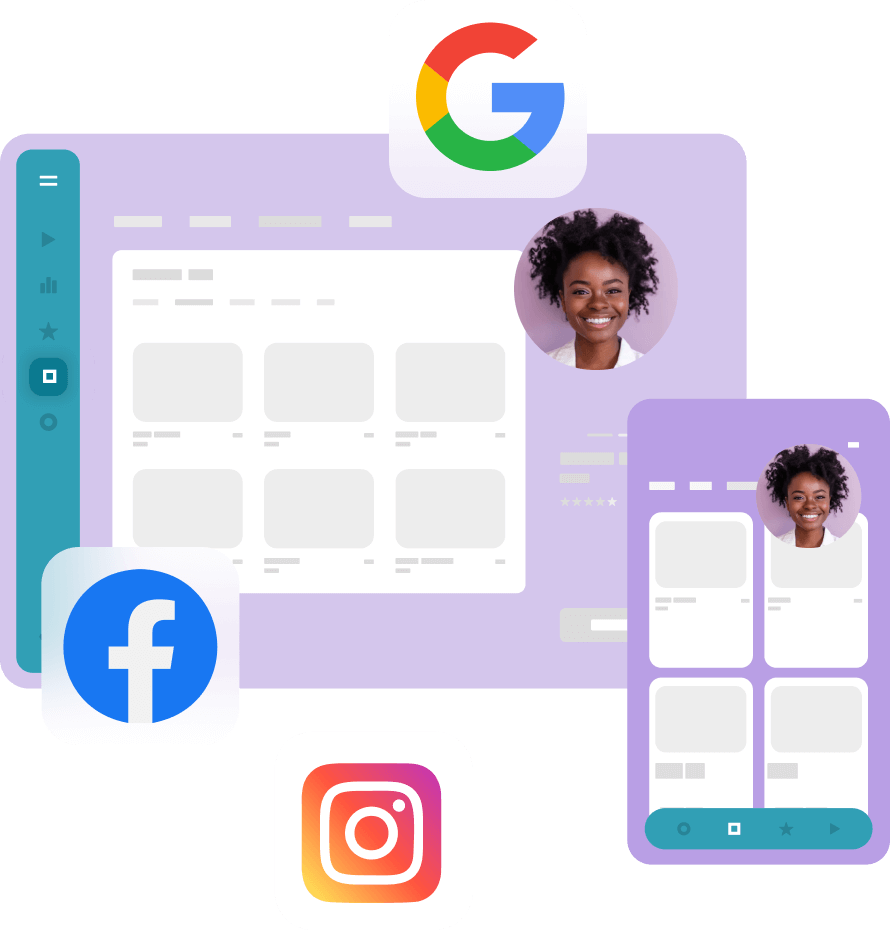 Gérez la réputation en ligne de votre salon de beauté via une plateforme unique.