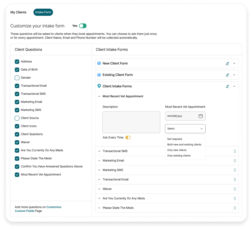 Group 1000013922 myTime's custom intake form settings