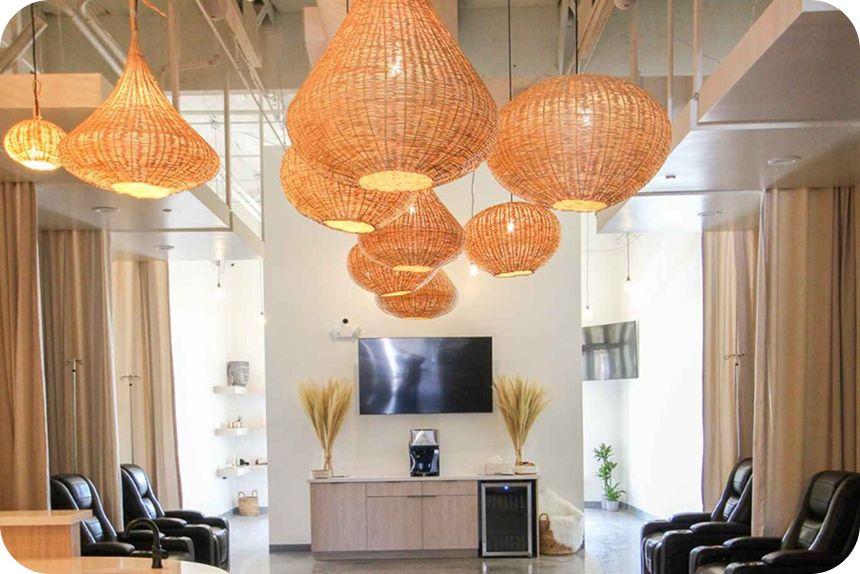 Hydrate IV Bar treatment floor with reclining IV chairs